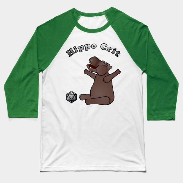 Hippo Crit Success Baseball T-Shirt by PittmanOfLaMancha